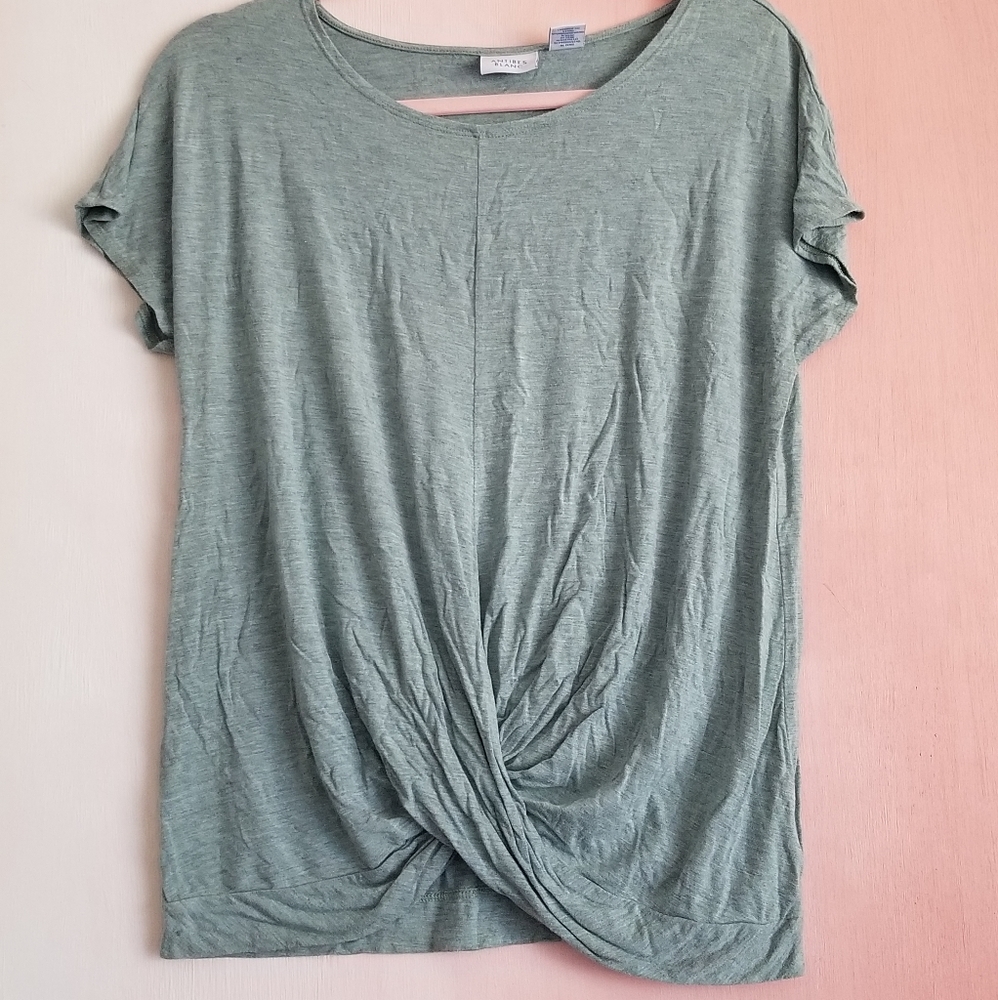 ANTIBES BLANC Green Twisted Top